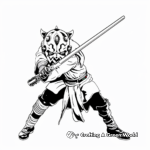 Challenging Darth Maul Action Pose Coloring Pages 4