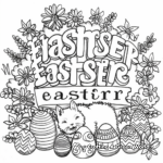 Challenging Easter Word Search Coloring Pages 2