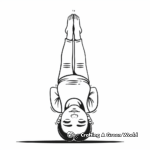 Challenging Headstand Yoga Coloring Pages 1