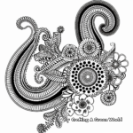 Challenging Paisley Animal Coloring Pages 4