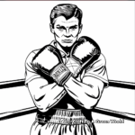 Champion Boxer in the Ring Coloring Sheets 2