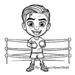Champion Boxer in the Ring Coloring Sheets 3