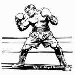 Champion Boxer in the Ring Coloring Sheets 4