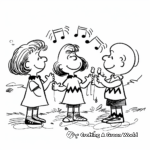 Charlie Brown and Friends Christmas Caroling Pages 1