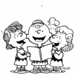 Charlie Brown and Friends Christmas Caroling Pages 2
