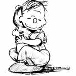 Charlie Brown and Snoopy Christmas Hug Coloring Pages 1