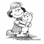 Charlie Brown and Snoopy Christmas Hug Coloring Pages 2