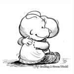 Charlie Brown and Snoopy Christmas Hug Coloring Pages 3