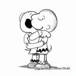 Charlie Brown and Snoopy Christmas Hug Coloring Pages 4