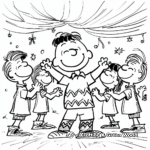 Charlie Brown Christmas Dance Party Coloring Pages 2