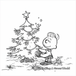 Charlie Brown Picking Christmas Tree Coloring Pages 1