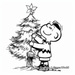 Charlie Brown Picking Christmas Tree Coloring Pages 2