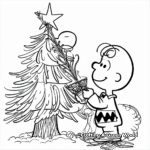 Charlie Brown Picking Christmas Tree Coloring Pages 3