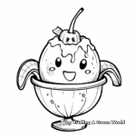 Charming Banana Split Ice Cream Coloring Pages 3