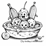 Charming Banana Split Ice Cream Coloring Pages 4