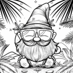 Charming Beach Gnome Coloring Pages 1