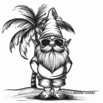 Charming Beach Gnome Coloring Pages 3