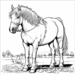 Charming Clydesdale Draft Horse Coloring Pages 2