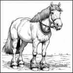 Charming Clydesdale Draft Horse Coloring Pages 4