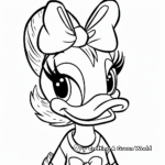 Charming Daisy Duck Portrait Coloring Pages 3