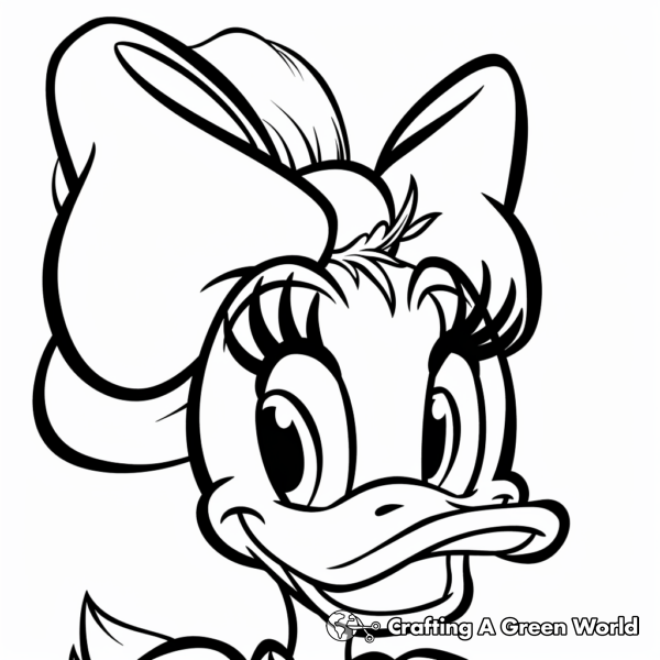 Charming Daisy Duck Portrait Coloring Pages 4