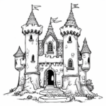 Charming Fairy Tale Castle Coloring Pages 1