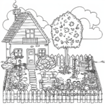 Charming Garden Scene Full Size Coloring Pages 2