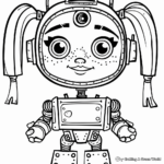 Charming Girl Robot Coloring Pages 2