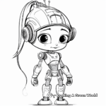 Charming Girl Robot Coloring Pages 3