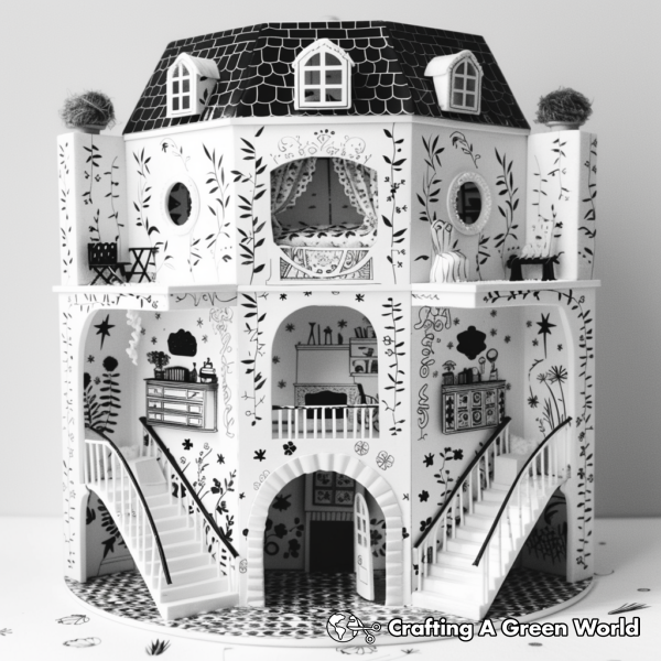Charming Miniature Doll House Coloring Pages 1