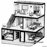 Charming Miniature Doll House Coloring Pages 2
