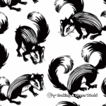 Charming Skunk Pattern Coloring Pages 1