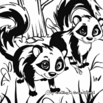 Charming Skunk Pattern Coloring Pages 3