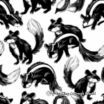 Charming Skunk Pattern Coloring Pages 4