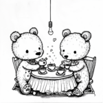 Charming Tea Party Kawaii Bear Coloring Pages 2