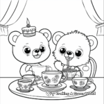 Charming Tea Party Kawaii Bear Coloring Pages 3