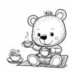 Charming Tea Party Kawaii Bear Coloring Pages 4