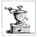 Charming Vintage Coffee Grinder Coloring Pages 3