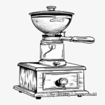 Charming Vintage Coffee Grinder Coloring Pages 4