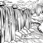 Charming Waterfall Scenery Coloring Pages 1