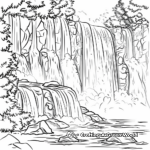 Charming Waterfall Scenery Coloring Pages 3