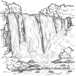 Charming Waterfall Scenery Coloring Pages 4