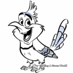 Cheerful Blue Jay Bird Coloring Pages 1