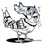 Cheerful Blue Jay Bird Coloring Pages 2