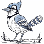 Cheerful Blue Jay Bird Coloring Pages 3