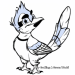 Cheerful Blue Jay Bird Coloring Pages 4