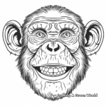 Cheerful Chimpanzee Face Coloring Pages 1