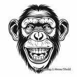 Cheerful Chimpanzee Face Coloring Pages 2