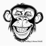 Cheerful Chimpanzee Face Coloring Pages 3