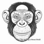 Cheerful Chimpanzee Face Coloring Pages 4